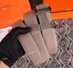 Gray Leather Hermes replica Belt for sale Men Size 3.8 cm